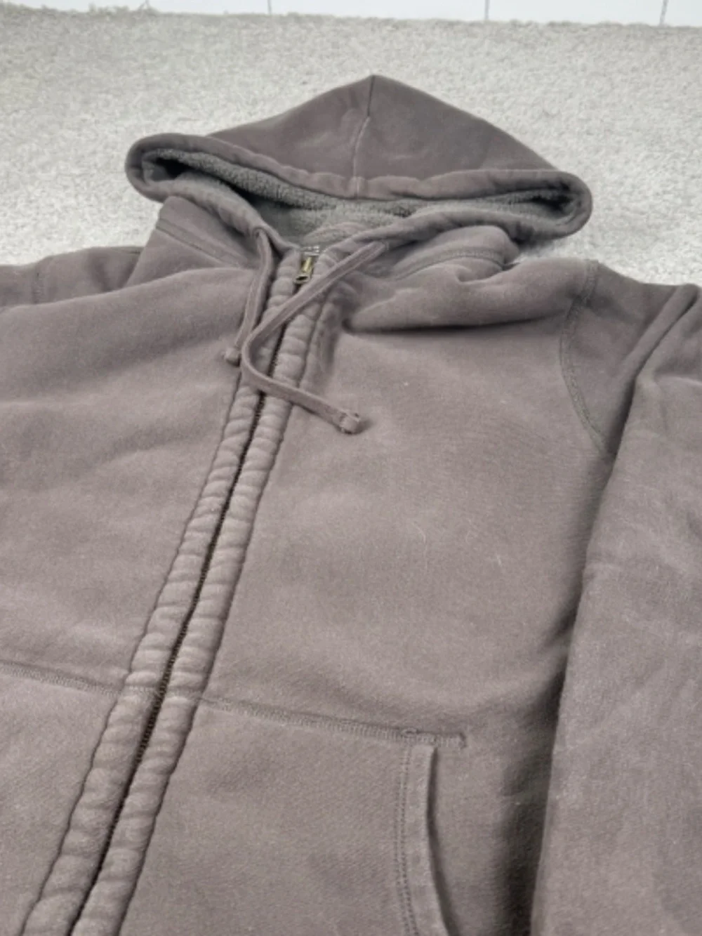 J. Crew Outwear Fleece Zip Up Hoodie Sweatshirt Grey Men's Large